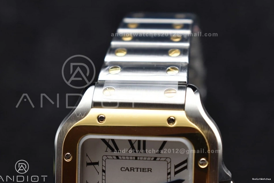 Bracelet 1:1 V Edition Best SmartLinks 35mm Dial White on YG BVF de StreetReady Cartier YG MIYOTA SS SS Santos 9015 1096 0803